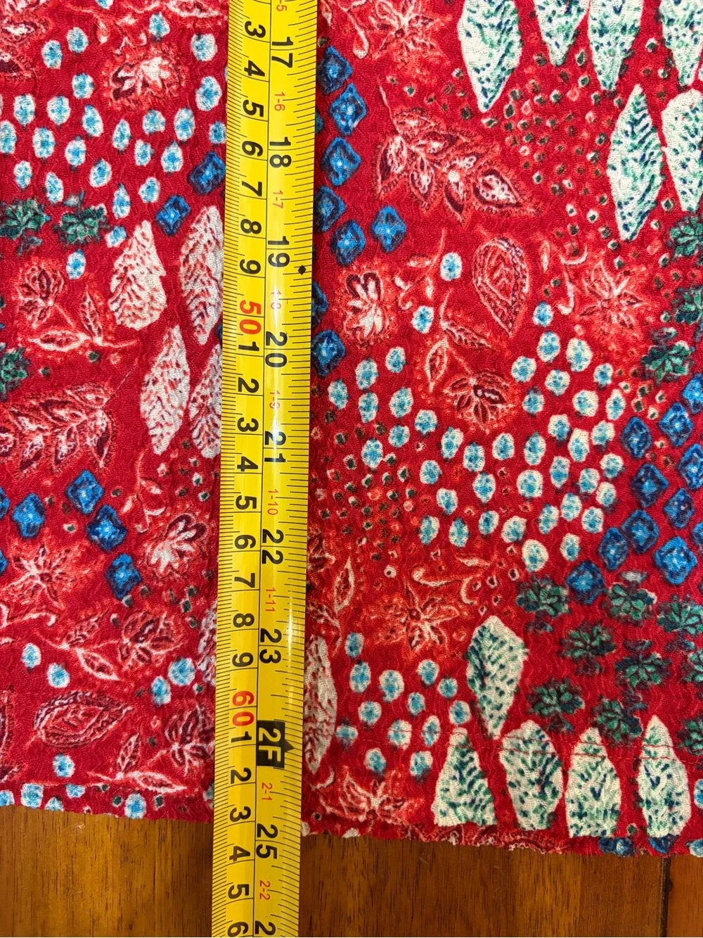 LOFT Red Floral Puff-Sleeve Square-Neck Blouse size large